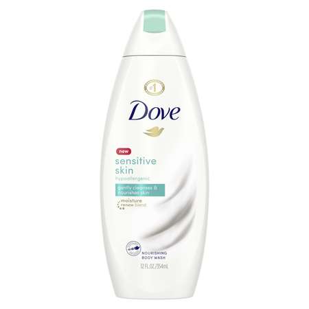 DOVE Dove Sensitive Skin Body Wash 12 fl. oz. Bottle, PK6 12403
